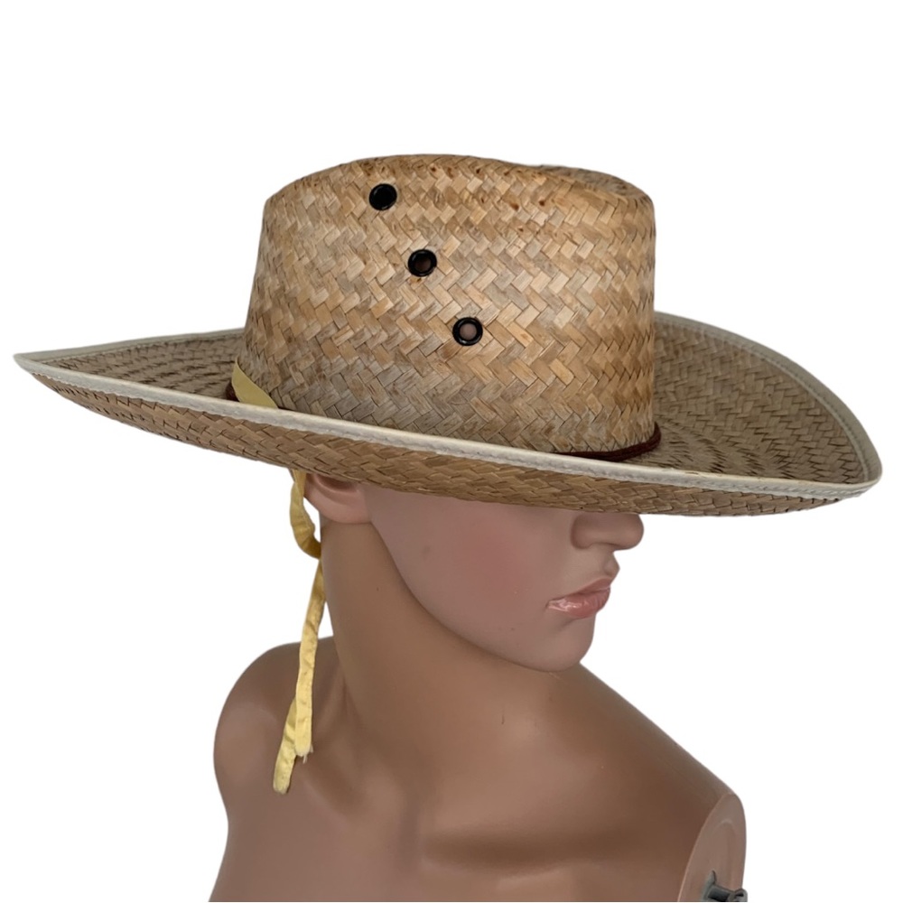 Vintage Hats Lot 2 Straw Hats Cowboy Country Western - Picture 6 of 10